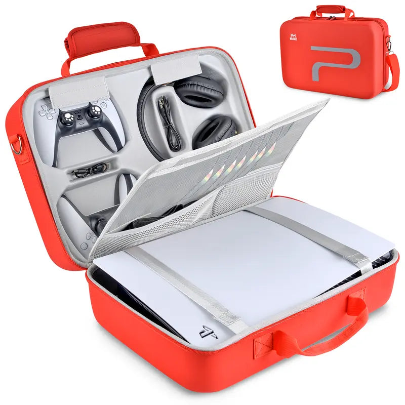 Hard Shell Carrying Case for PS5, Shockproof Travel Bag for Console & Accessories